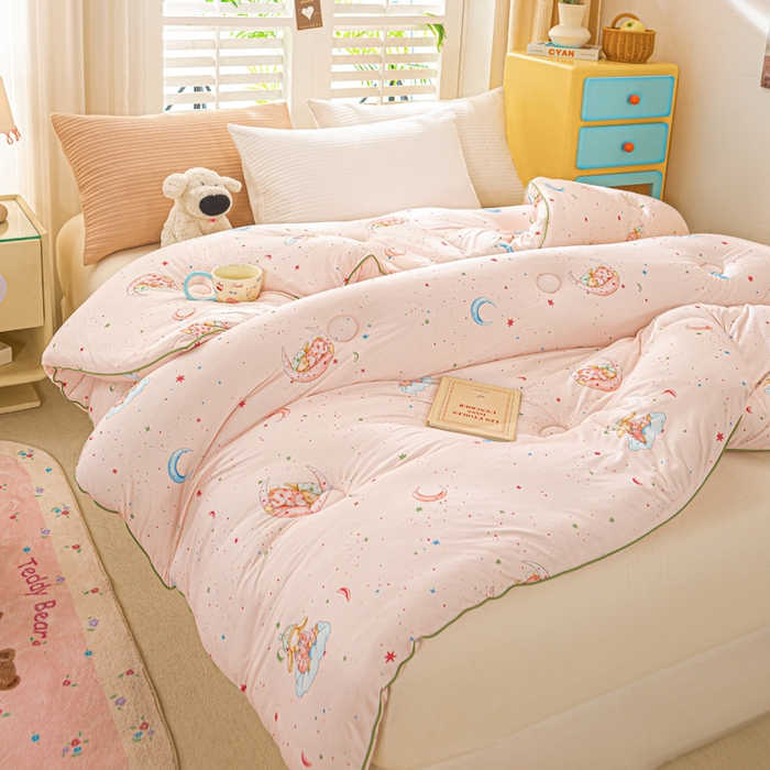 91家纺网 家纺一手货源 找家纺 恋之巢家纺 2025新款莫代尔针织大豆蛋白被子被芯 软糖月光兔