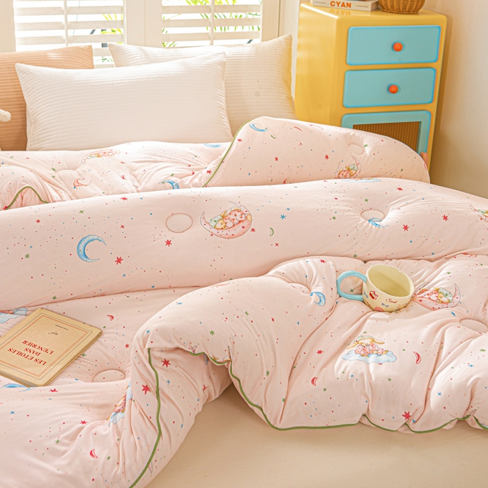 91家纺网 家纺一手货源 找家纺 恋之巢家纺 2025新款莫代尔针织大豆蛋白被子被芯 软糖月光兔