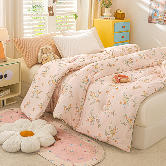 91家纺网 家纺一手货源 找家纺 恋之巢家纺 2025新款莫代尔针织大豆蛋白被子被芯 夕颜