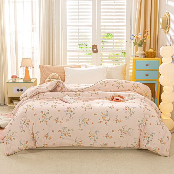 91家纺网 家纺一手货源 找家纺 恋之巢家纺 2025新款莫代尔针织大豆蛋白被子被芯 夕颜