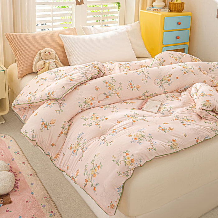 91家纺网 家纺一手货源 找家纺 恋之巢家纺 2025新款莫代尔针织大豆蛋白被子被芯 夕颜