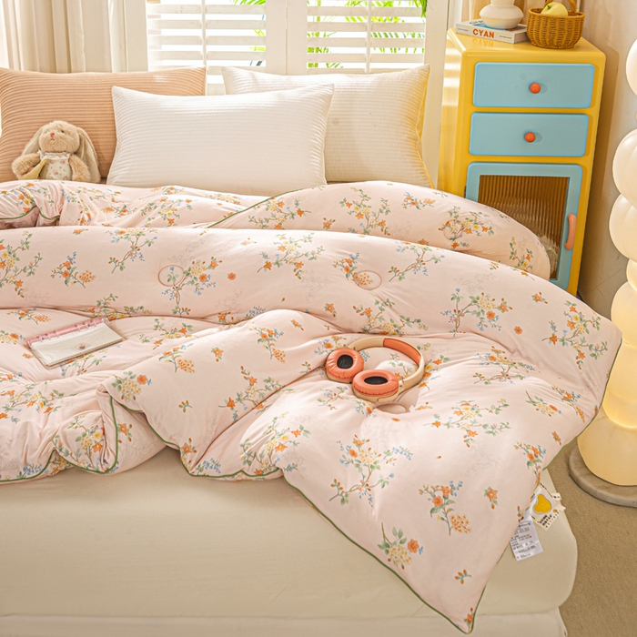 91家纺网 家纺一手货源 找家纺 恋之巢家纺 2025新款莫代尔针织大豆蛋白被子被芯 夕颜