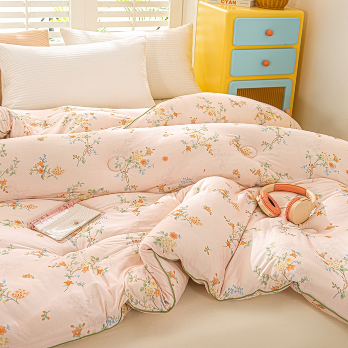 91家纺网 家纺一手货源 找家纺 恋之巢家纺 2025新款莫代尔针织大豆蛋白被子被芯 夕颜