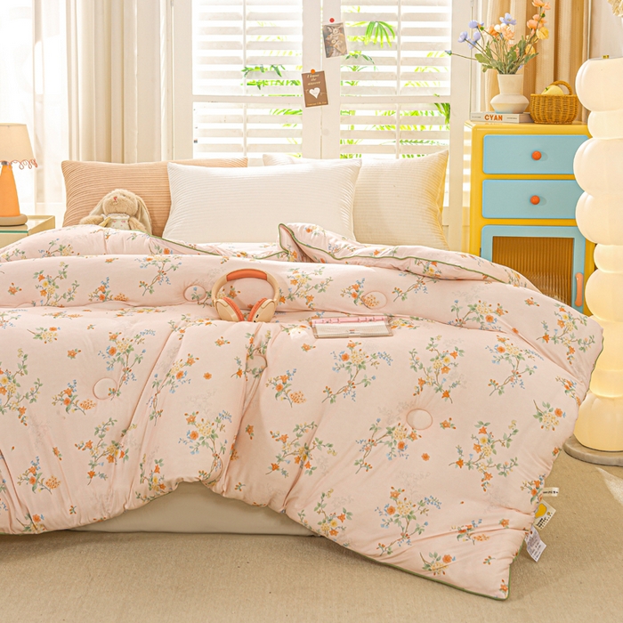 91家纺网 家纺一手货源 找家纺 恋之巢家纺 2025新款莫代尔针织大豆蛋白被子被芯 夕颜