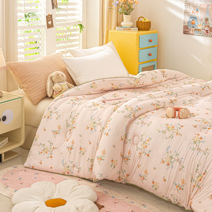 91家纺网 家纺一手货源 找家纺 恋之巢家纺 2025新款莫代尔针织大豆蛋白被子被芯 夕颜