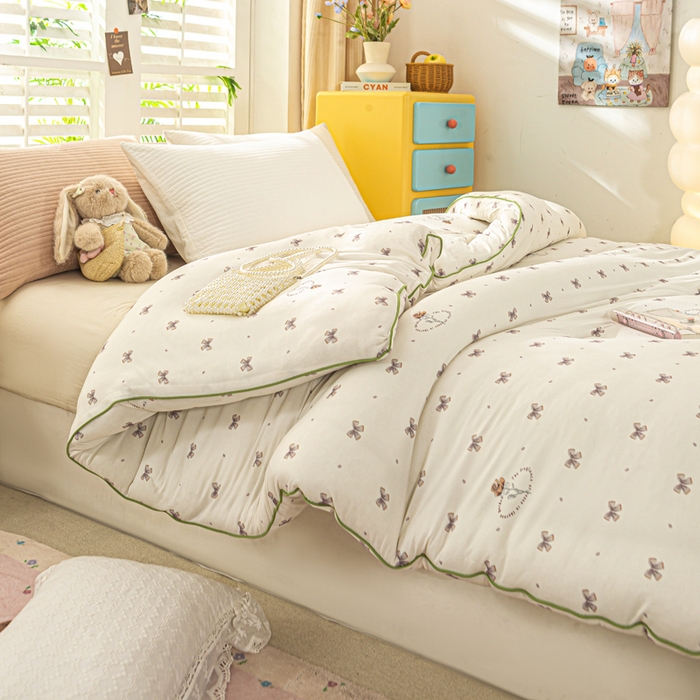 91家纺网 家纺一手货源 找家纺 恋之巢家纺 2025新款莫代尔针织大豆蛋白被子被芯 小家碧玉