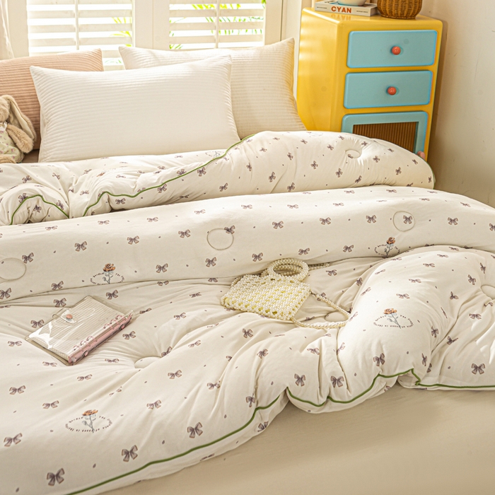 91家纺网 家纺一手货源 找家纺 恋之巢家纺 2025新款莫代尔针织大豆蛋白被子被芯 小家碧玉