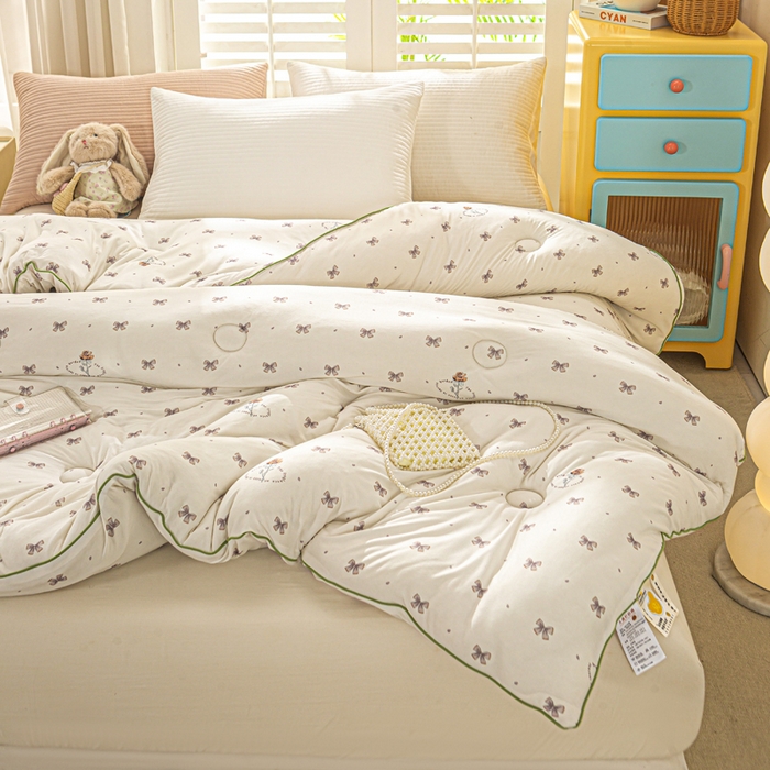 91家纺网 家纺一手货源 找家纺 恋之巢家纺 2025新款莫代尔针织大豆蛋白被子被芯 小家碧玉