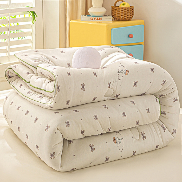 91家纺网 家纺一手货源 找家纺 恋之巢家纺 2025新款莫代尔针织大豆蛋白被子被芯 小家碧玉