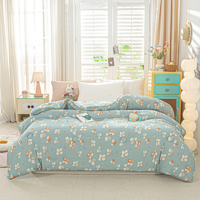 91家纺网 家纺一手货源 找家纺 恋之巢家纺 2025新款莫代尔针织大豆蛋白被子被芯 叶子 兰