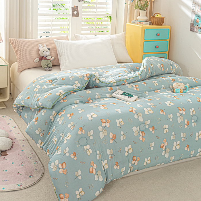 91家纺网 家纺一手货源 找家纺 恋之巢家纺 2025新款莫代尔针织大豆蛋白被子被芯 叶子 兰