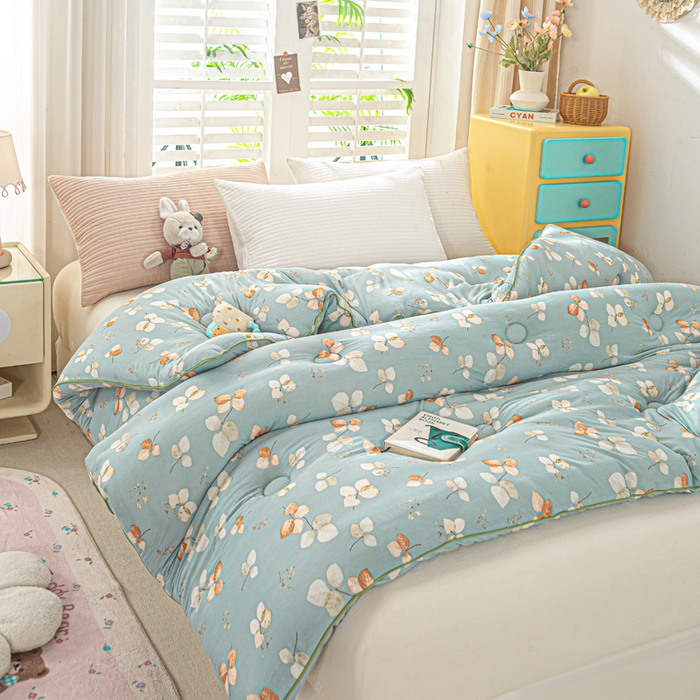 91家纺网 家纺一手货源 找家纺 恋之巢家纺 2025新款莫代尔针织大豆蛋白被子被芯 叶子 兰