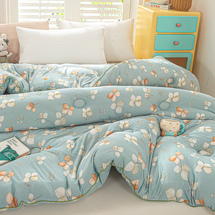 91家纺网 家纺一手货源 找家纺 恋之巢家纺 2025新款莫代尔针织大豆蛋白被子被芯 叶子 兰