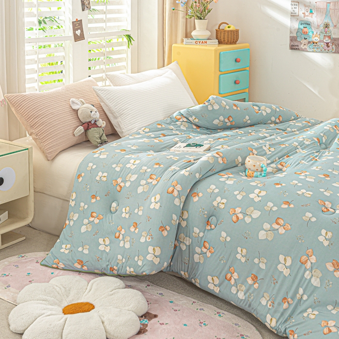 91家纺网 家纺一手货源 找家纺 恋之巢家纺 2025新款莫代尔针织大豆蛋白被子被芯 叶子 兰