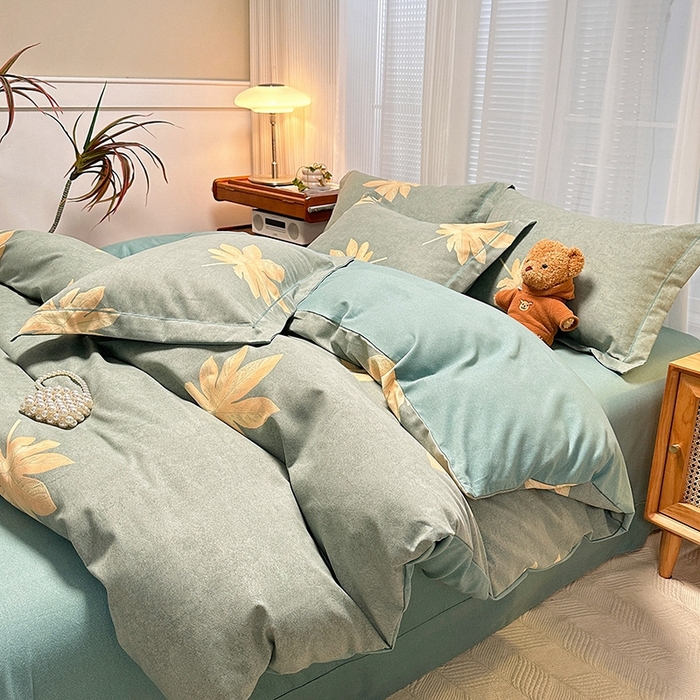 91家纺网 家纺一手货源 找家纺 卡普二店 2025新款全棉纯棉磨毛加厚单品系列-被套单件单被套 枫叶絮