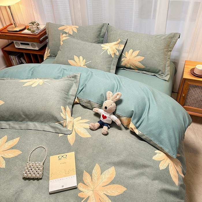 91家纺网 家纺一手货源 找家纺 卡普二店 2025新款全棉纯棉磨毛加厚单品系列-被套单件单被套 枫叶絮