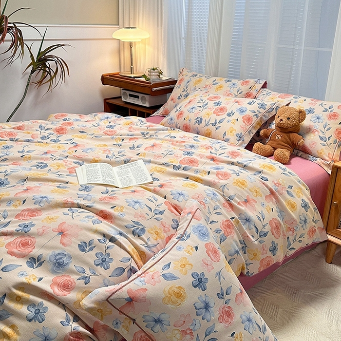 91家纺网 家纺一手货源 找家纺 卡普二店 2025新款全棉纯棉磨毛加厚单品系列-被套单件单被套 花香四溢