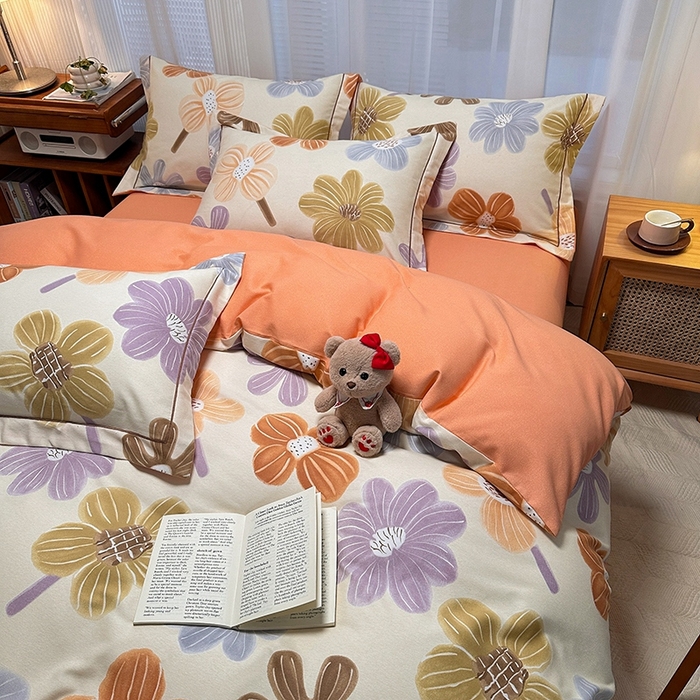 91家纺网 家纺一手货源 找家纺 卡普二店 2025新款全棉纯棉磨毛加厚单品系列-被套单件单被套 花颜朵朵