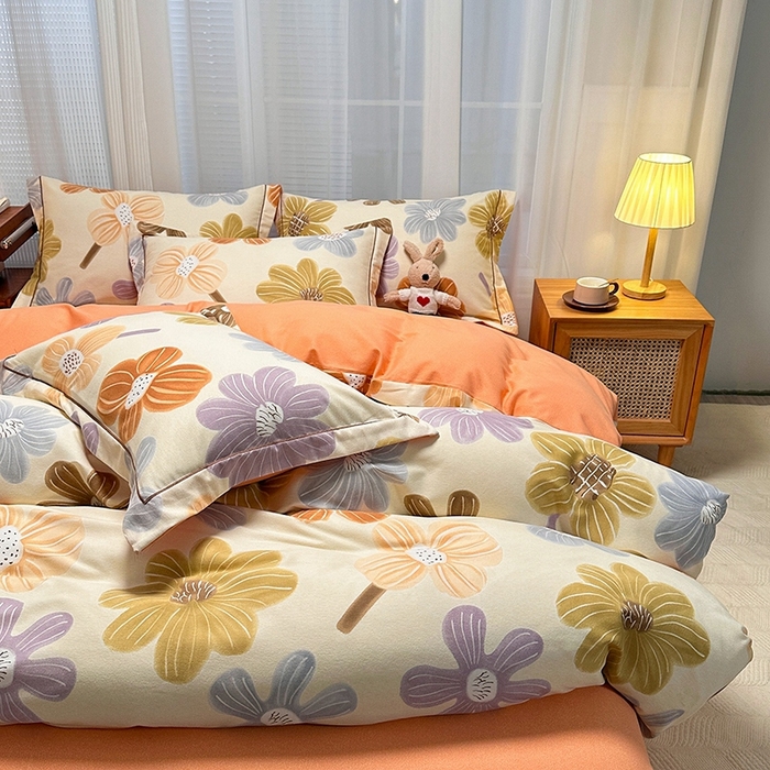 91家纺网 家纺一手货源 找家纺 卡普二店 2025新款全棉纯棉磨毛加厚单品系列-被套单件单被套 花颜朵朵