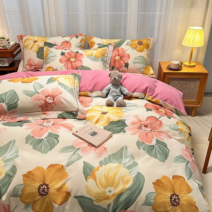 91家纺网 家纺一手货源 找家纺 卡普二店 2025新款全棉纯棉磨毛加厚单品系列-被套单件单被套 梦若菲