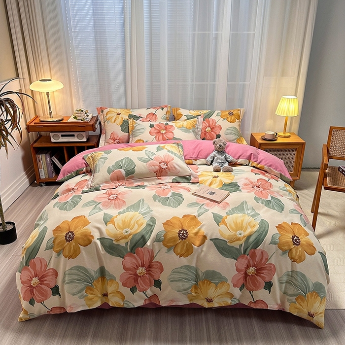 91家纺网 家纺一手货源 找家纺 卡普二店 2025新款全棉纯棉磨毛加厚单品系列-被套单件单被套 梦若菲