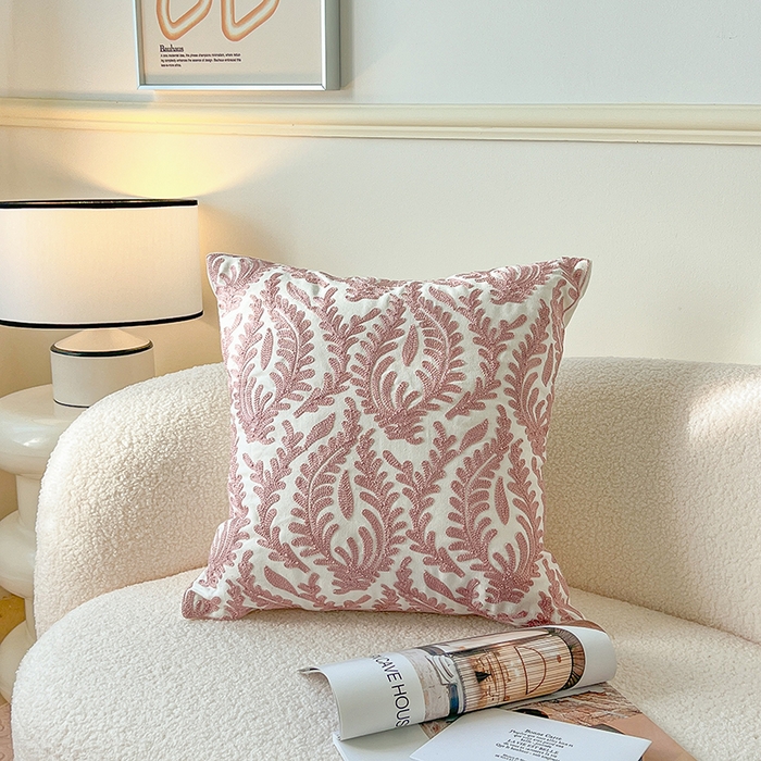 91家纺网 家纺一手货源 找家纺 诺可 2025新款全棉抱枕外贸跨境电商直播纯色几何系列-粉色 粉-花瓣