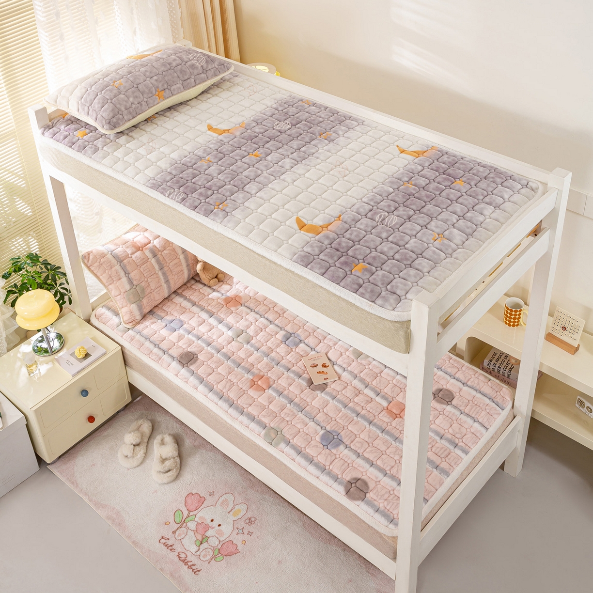 91家纺网 家纺一手货源 找家纺 眠势力 2025新款牛奶绒学生床宿舍床垫夹棉加厚床褥子秋冬季保暖床护垫 圆圆圈圈