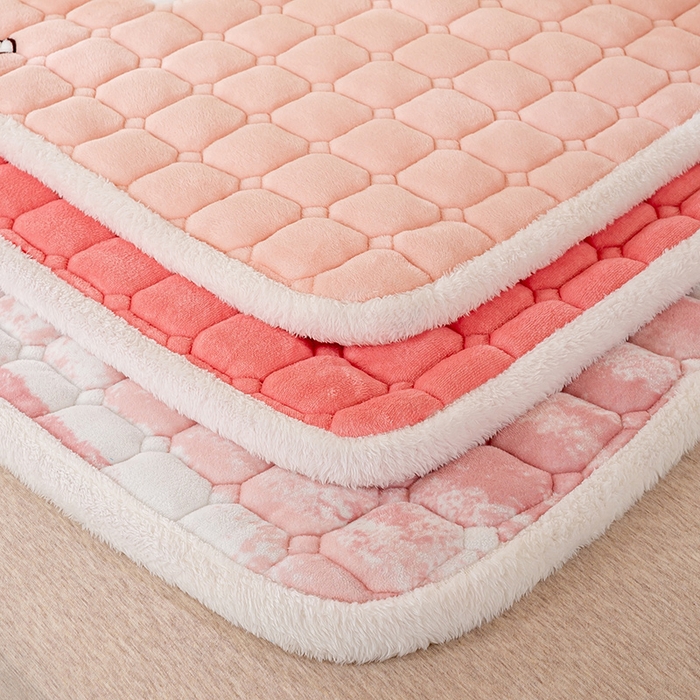 91家纺网 家纺一手货源 找家纺 眠势力 2025新款牛奶绒学生床宿舍床垫夹棉加厚床褥子秋冬季保暖床护垫 组合图（仅供展示）