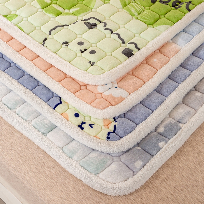 91家纺网 家纺一手货源 找家纺 眠势力 2025新款牛奶绒学生床宿舍床垫夹棉加厚床褥子秋冬季保暖床护垫 组合图（仅供展示）