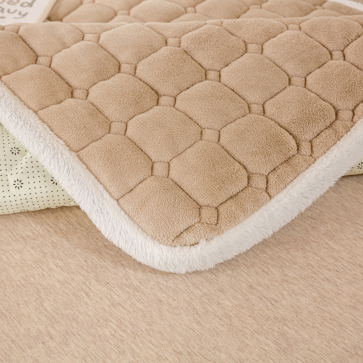 91家纺网 家纺一手货源 找家纺 眠势力 2025新款牛奶绒学生床宿舍床垫夹棉加厚床褥子秋冬季保暖床护垫 卡其