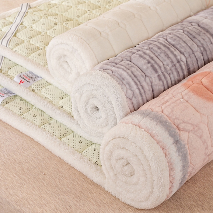 91家纺网 家纺一手货源 找家纺 眠势力 2025新款牛奶绒学生床宿舍床垫夹棉加厚床褥子秋冬季保暖床护垫 组合图（仅供展示）