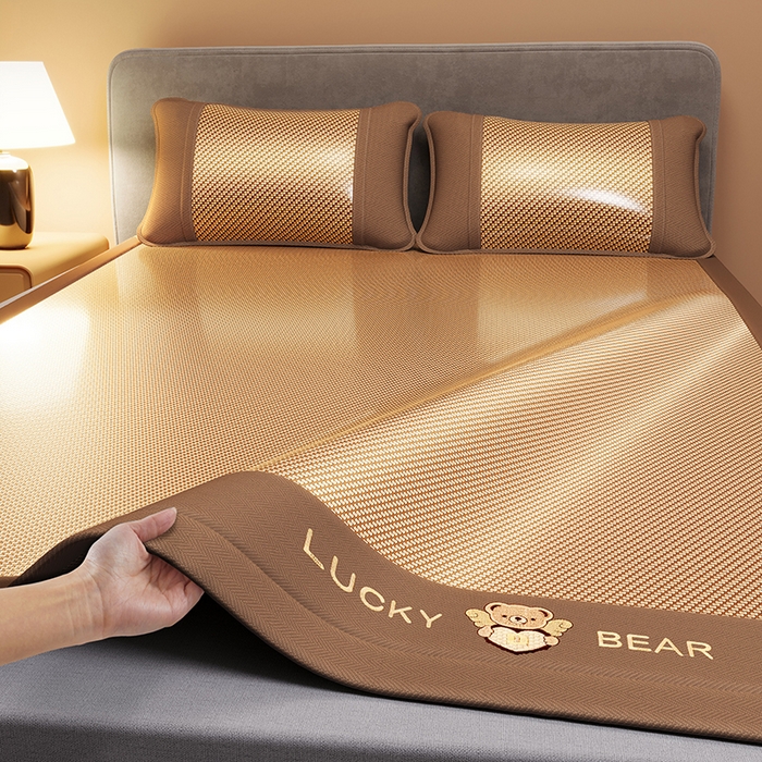 91家纺网 家纺一手货源 找家纺 （总）缦吉 2025款冰藤系列冰丝藤席凉席席子-天使熊