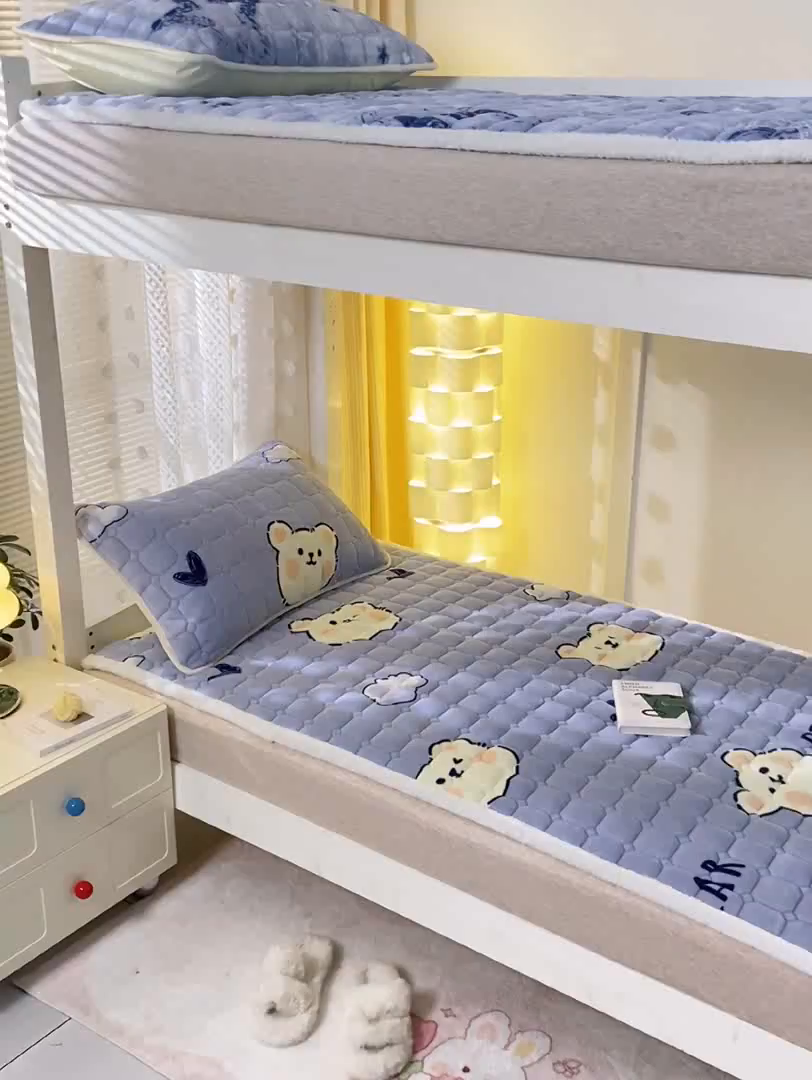 91家纺网 家纺一手货源 找家纺 （总）眠势力 2025新款牛奶绒学生床宿舍床垫夹棉加厚床褥子秋冬季保暖床护垫