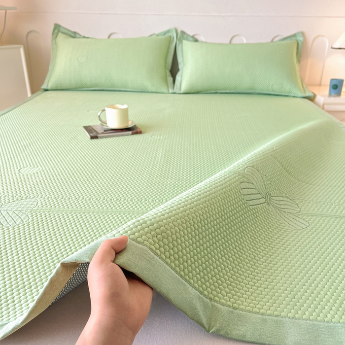 缦吉 2025款中分子冰豆豆凉席席子-几何蝶 几何蝶-绿色