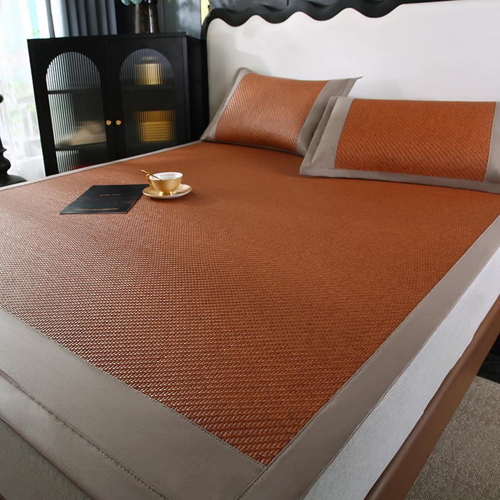 91家纺网 家纺一手货源 找家纺 （总）缦吉 2025款PE冷感加厚刺绣款藤席凉席席子