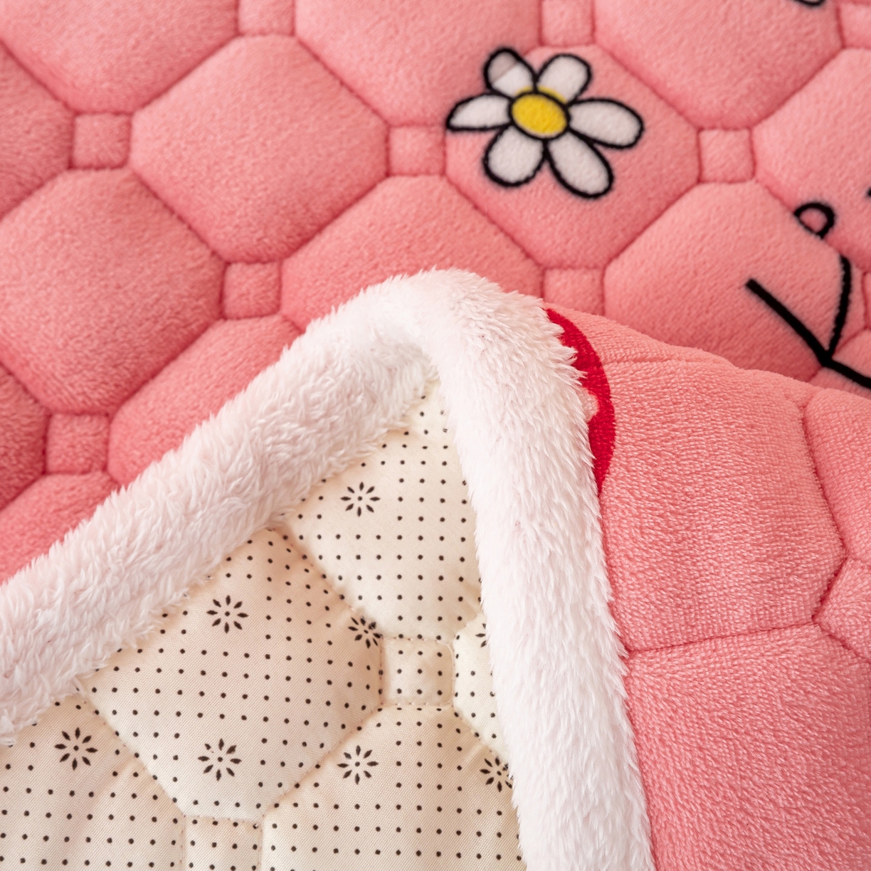 91家纺网 家纺一手货源 找家纺 眠势力 2025新款牛奶绒学生床宿舍床垫夹棉加厚床褥子秋冬季保暖床护垫 甜心草莓