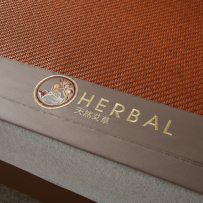 91家纺网 家纺一手货源 找家纺 缦吉 2025款PE冷感加厚刺绣款藤席凉席席子 PE藤席-浅咖