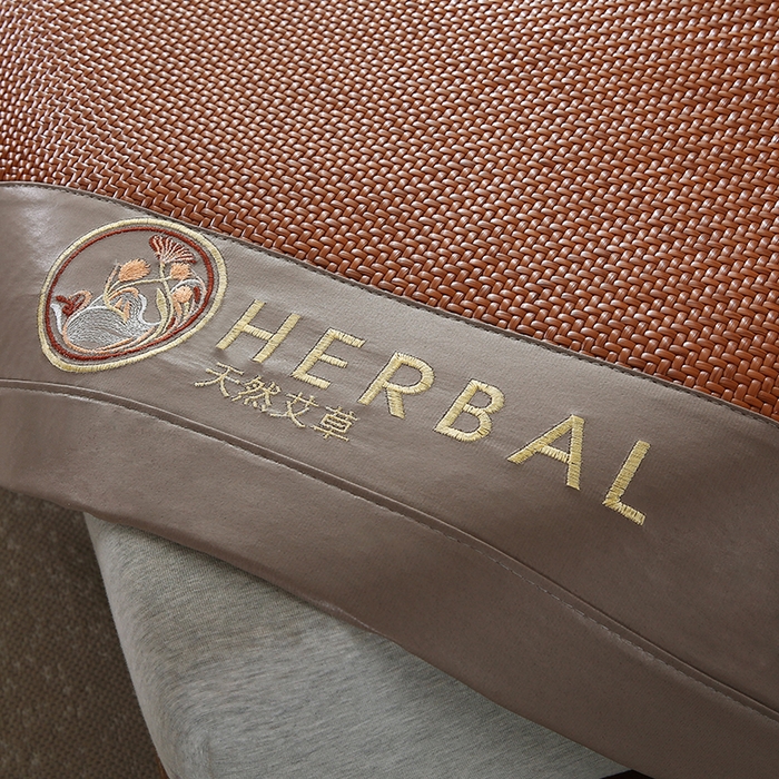 91家纺网 家纺一手货源 找家纺 缦吉 2025款PE冷感加厚刺绣款藤席凉席席子 PE藤席-浅咖