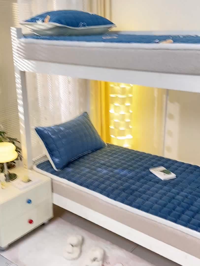 91家纺网 家纺一手货源 找家纺 眠势力 2025新款牛奶绒学生床宿舍床垫夹棉加厚床褥子秋冬季保暖床护垫 新黛兰