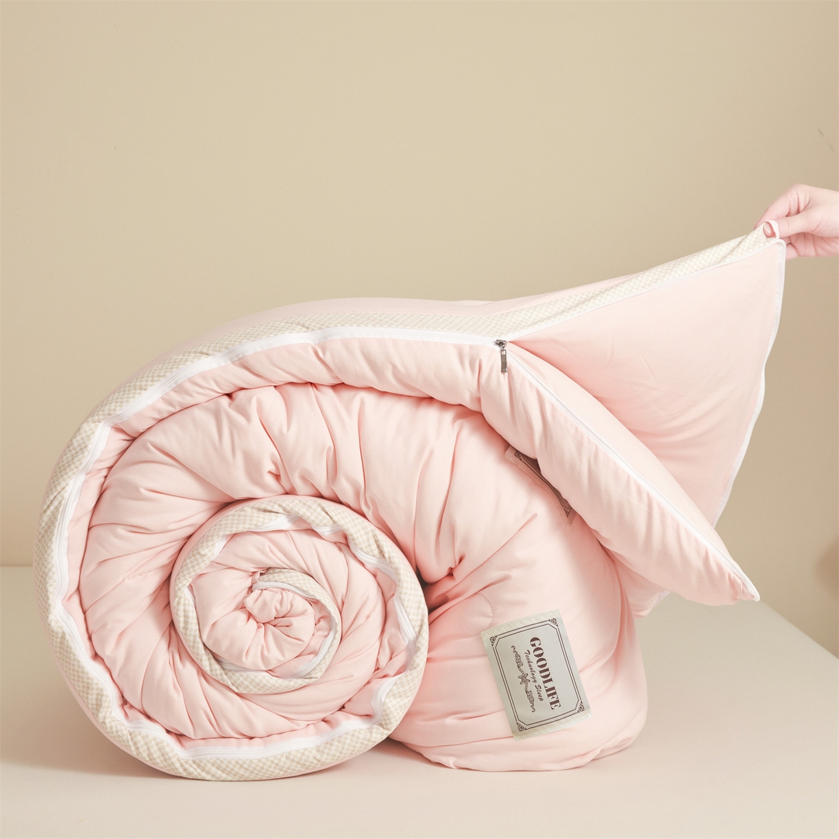 91家纺网 家纺一手货源 找家纺 罗布斯 2025升级A类水洗棉立体拼边大豆纤维被二合一子母被学生宿舍被子被芯夏被空调被春秋被直播冬被含买家秀 大豆子母被-梦幻玉