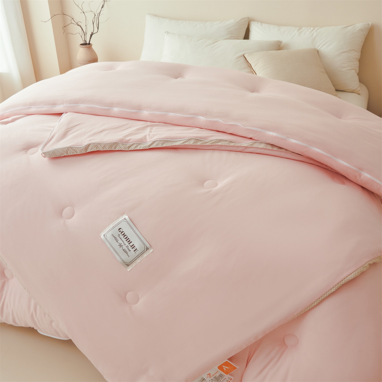 91家纺网 家纺一手货源 找家纺 罗布斯 2025升级A类水洗棉立体拼边大豆纤维被二合一子母被学生宿舍被子被芯夏被空调被春秋被直播冬被含买家秀 大豆子母被-梦幻玉