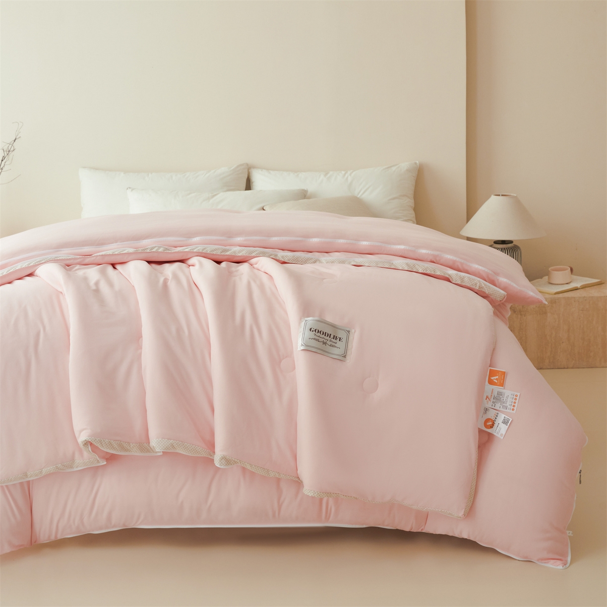 91家纺网 家纺一手货源 找家纺 罗布斯 2025升级A类水洗棉立体拼边大豆纤维被二合一子母被学生宿舍被子被芯夏被空调被春秋被直播冬被含买家秀 大豆子母被-梦幻玉