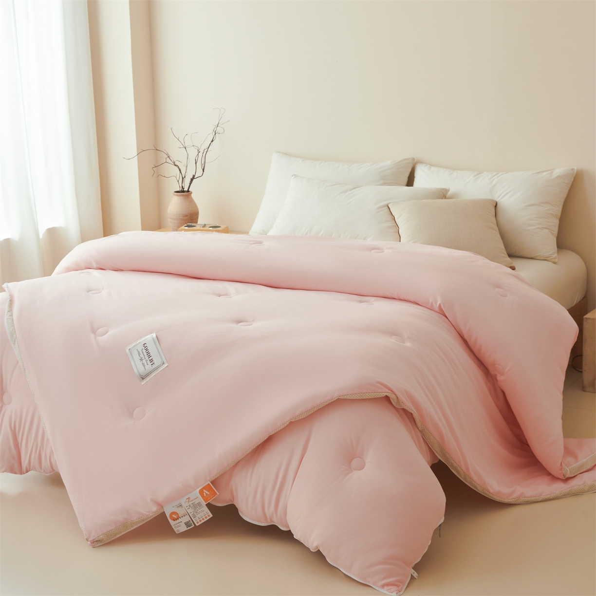 91家纺网 家纺一手货源 找家纺 罗布斯 2025升级A类水洗棉立体拼边大豆纤维被二合一子母被学生宿舍被子被芯夏被空调被春秋被直播冬被含买家秀 大豆子母被-梦幻玉