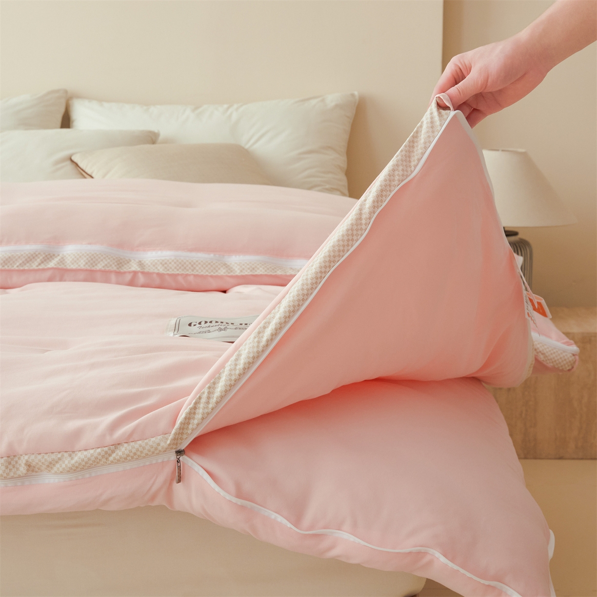 91家纺网 家纺一手货源 找家纺 罗布斯 2025升级A类水洗棉立体拼边大豆纤维被二合一子母被学生宿舍被子被芯夏被空调被春秋被直播冬被含买家秀 大豆子母被-梦幻玉