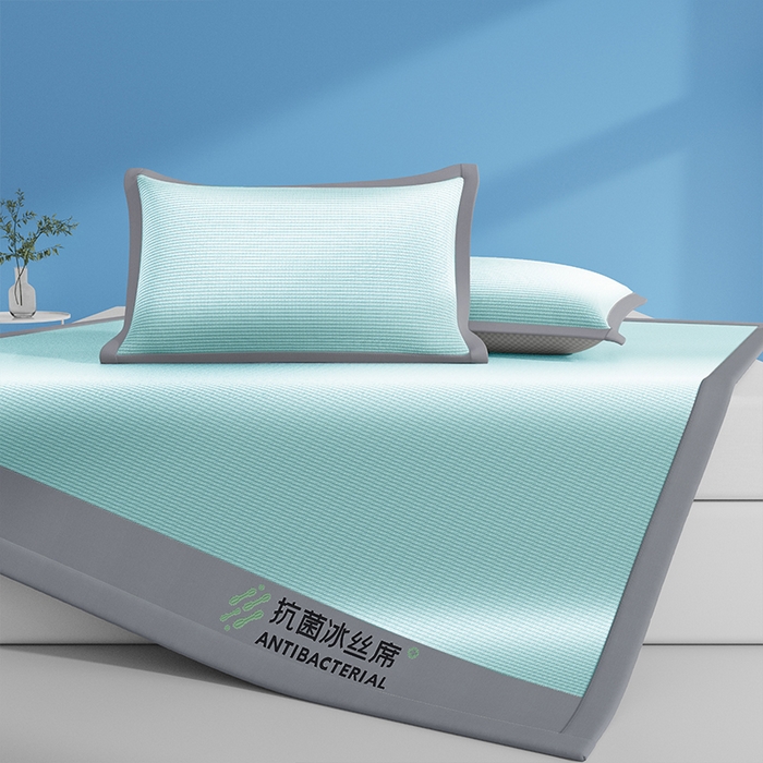 91家纺网 家纺一手货源 找家纺 缦吉 2025款A类碳光抗菌冰丝席凉席席子 绿色