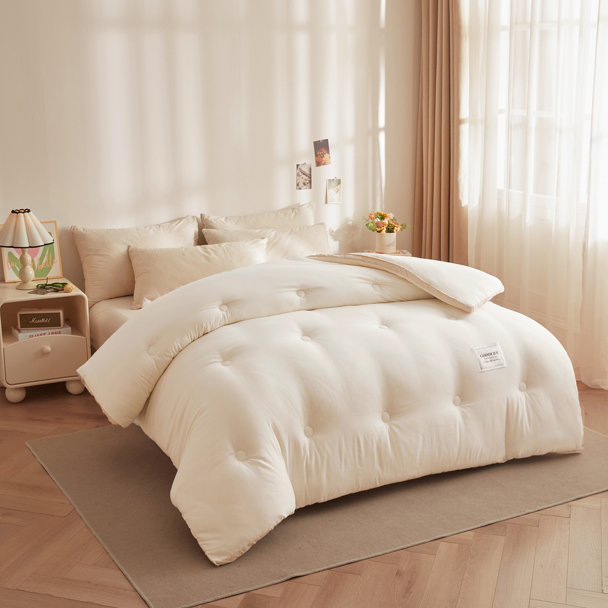 91家纺网 家纺一手货源 找家纺 （总）罗布斯 2025升级A类水洗棉立体拼边大豆纤维被二合一子母被学生宿舍被子被芯夏被空调被春秋被直播冬被含买家秀