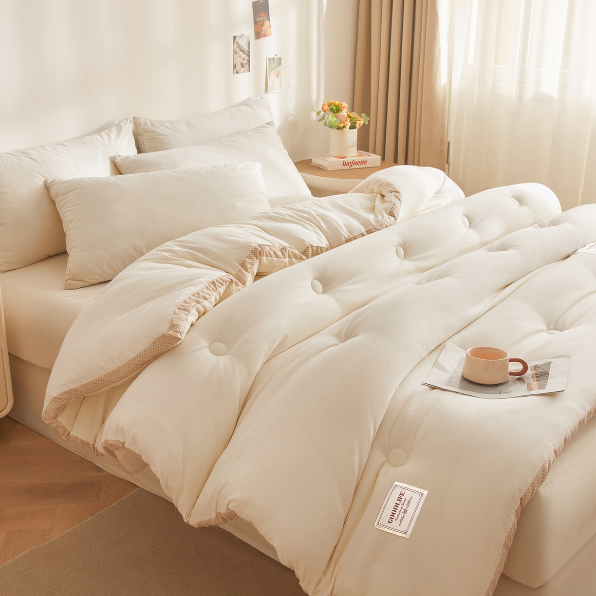 91家纺网 家纺一手货源 找家纺 （总）罗布斯 2025升级A类水洗棉立体拼边大豆纤维被二合一子母被学生宿舍被子被芯夏被空调被春秋被直播冬被含买家秀