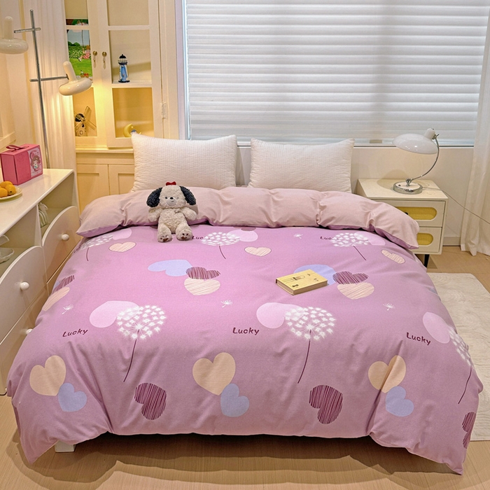 91家纺网 家纺一手货源 找家纺 （总）卡普二店 2024新款爆款加厚卡通小清新全棉纯棉学生宿舍三件套床笠隔天可拿