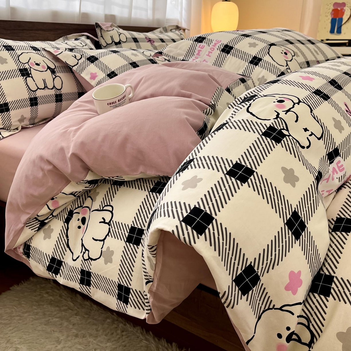 91家纺网 家纺一手货源 找家纺 （总）涵宸家纺 2025新款加厚全棉磨毛印花四件套--罗马系列 场景二