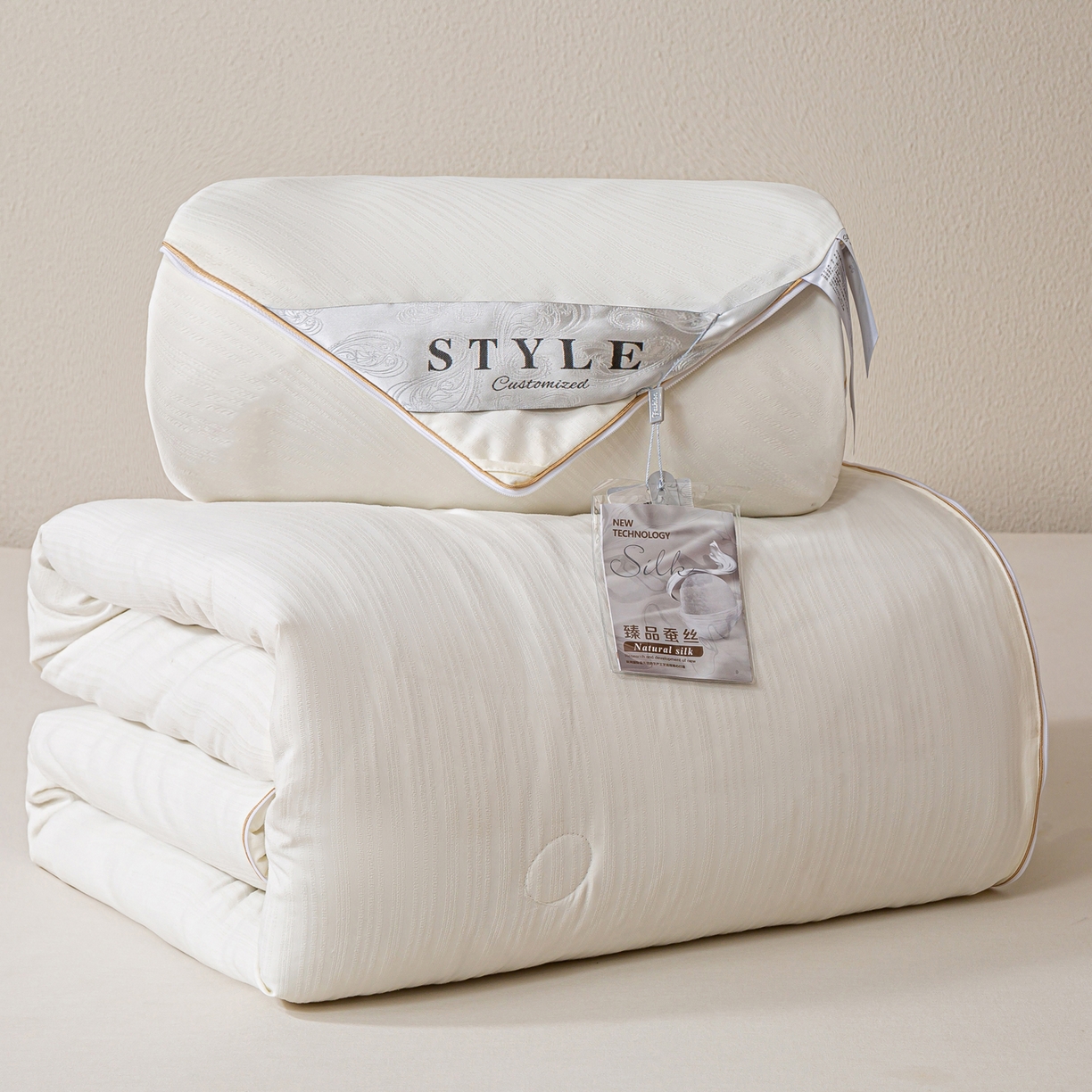 91家纺网 家纺一手货源 找家纺 （总）罗布斯 2025新款全棉提花冬被拉链二合一子母被冬被春秋被夏被子被芯蛋白被加厚棉被子母被图（含实拍图）（工艺升级特点 ； 四圈已固定锁棉 不移动不跑棉）